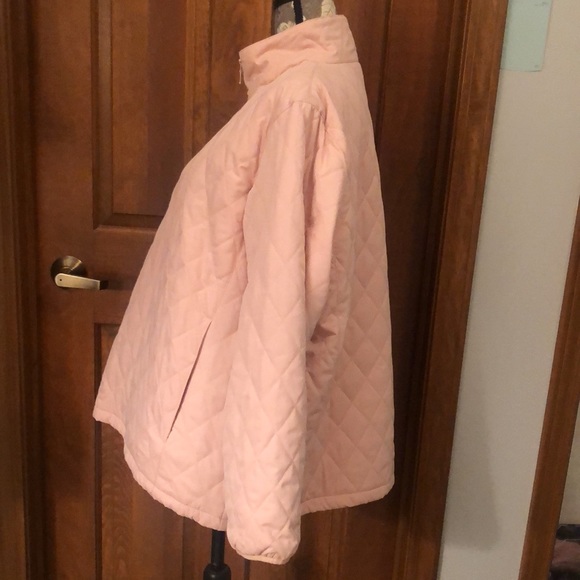 Pretty light pink, half-zip quilted pullover from Coldwater Creek w zip pockets - Picture 2 of 12